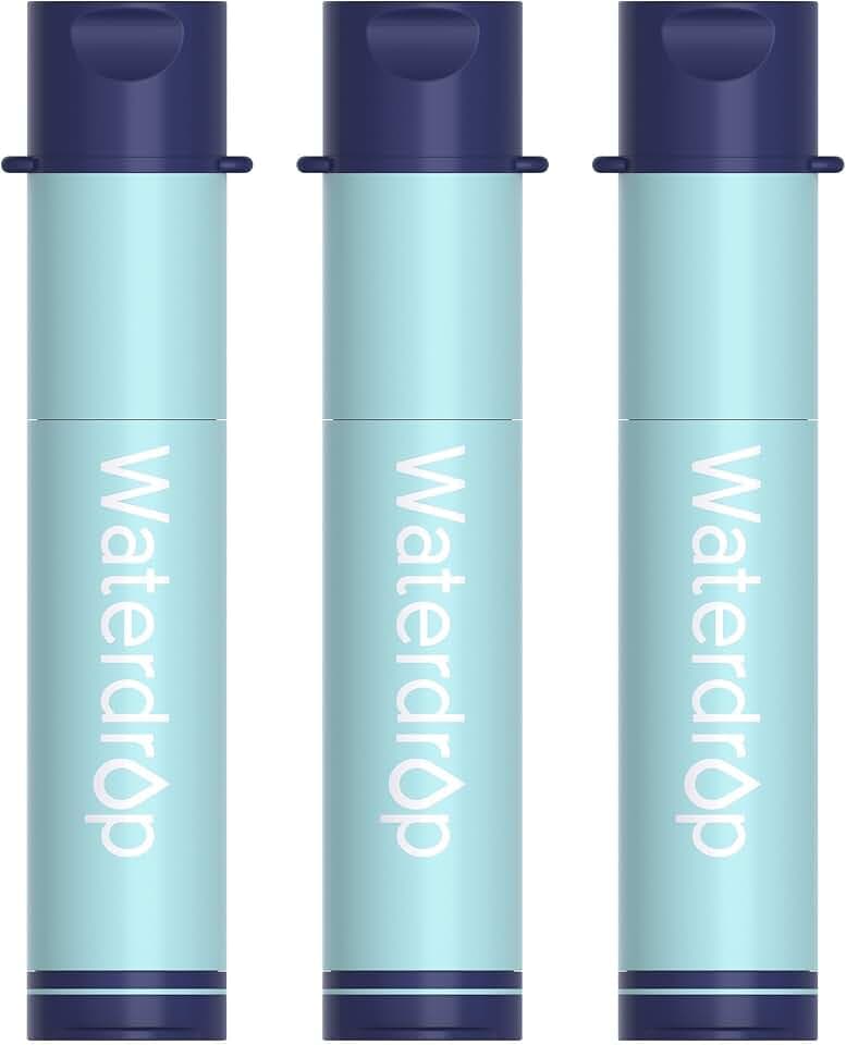Waterdrop Outdoor Wasserfilter Strohhalm für Camping, 0,1 Mikron, 3 Pack