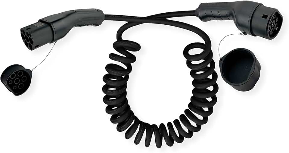 ROLINE E-Auto Ladekabel Typ2, 3-phasig, 480VAC (3P+N+E), 16 A, 11 kW, Spiralkabel, 5 m