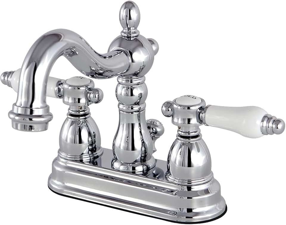 Kingston KS1601BPL 4" Centerset Bathroom Faucet, Polished Chrome