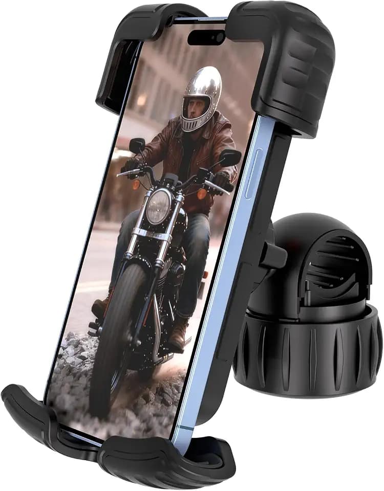 TXV Bike Phone Holder, Motorcycle Phone Mount, 1s Lock | Silicone Protective | Anti-Shock | for iPhone | Samsung | Pixel | 5.1-6.8" Cellphone