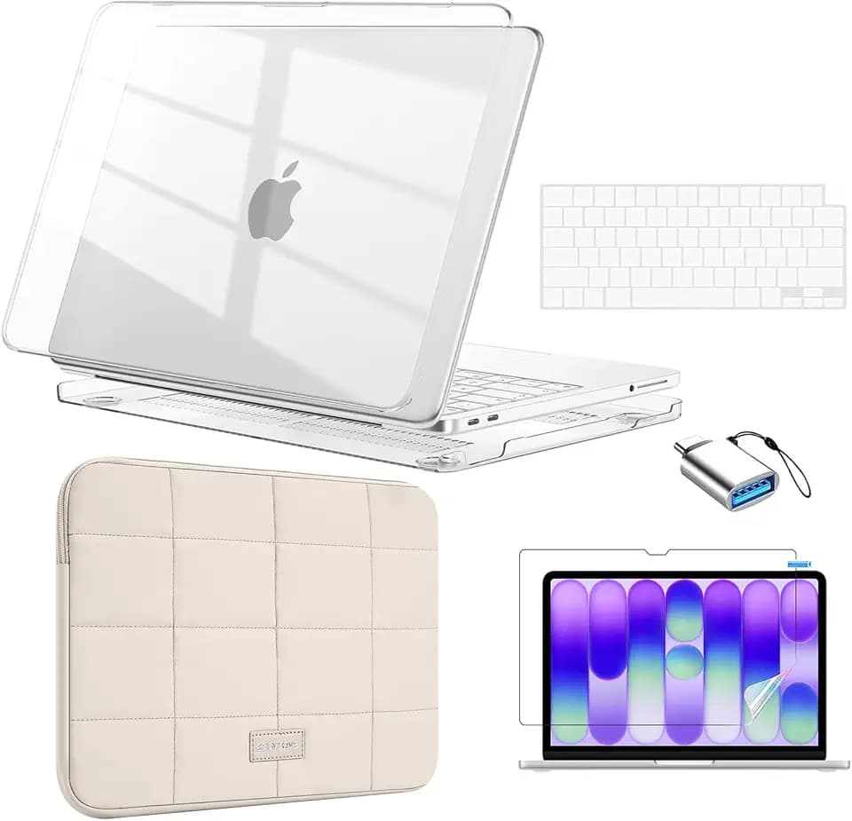 EooCoo for MacBook Neo Case 13 inch 2026 Model A3404, Crystal Clear