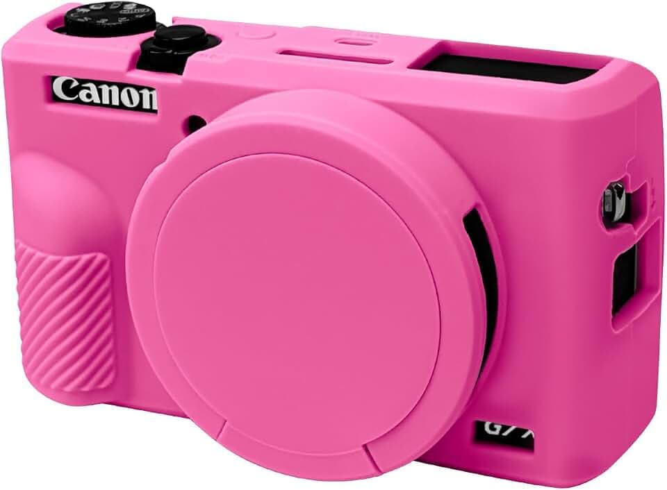 Camera Case with Lens Cover for Canon Powershot G7X Mark III Camera(Rose)