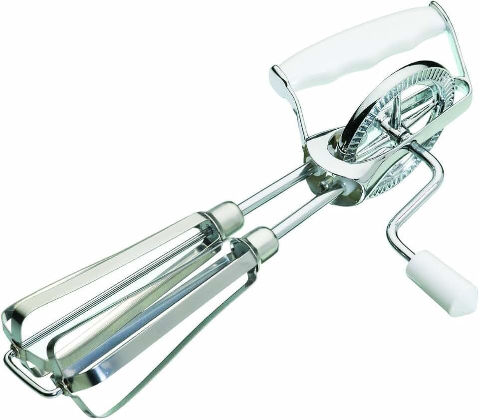 KitchenCraft drehbarer Schaumschläger, Edelstahl, Kunststoffgriff- und Hebel, 24,5 cm x 14 cm