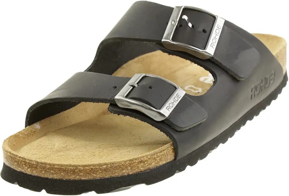 Rohde Herren Pantoletten GRADO Hausschuhe Clogs 5925 Schwarz