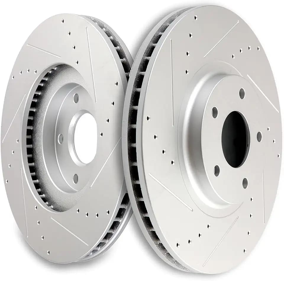 SCITOO Front Brake Rotors 2pcs Drilled & Slotted Brakes Rotor:31375