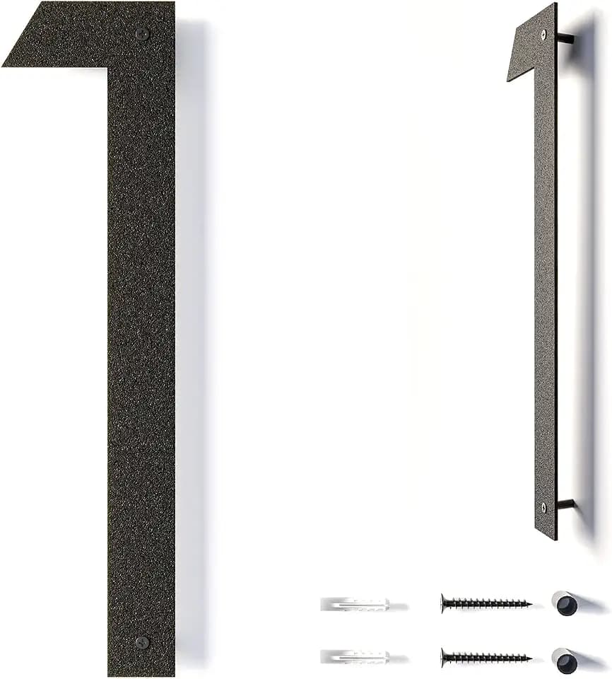 30,5 cm, modernes, schwebendes Design für den Außenbereich, große Hausnummer aus Metall für draußen, schwarze, rostfreie Beschichtung, Hausnummern / Adressschilder aus Metall für den Briefkasten