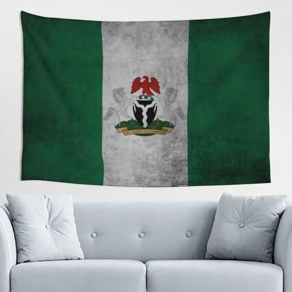 Nigeria Nigerian Flag Tapestry 60x40 Inches Wall Decoration Tapestries Aesthetic Wall Hanging For Home Decor Bedroom Living Room Dorm Decor