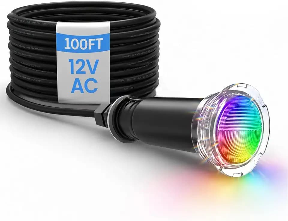 1.5 Inch RGBW LED Pool Lights for Inground Pool 100ft 12V AC Color Changing