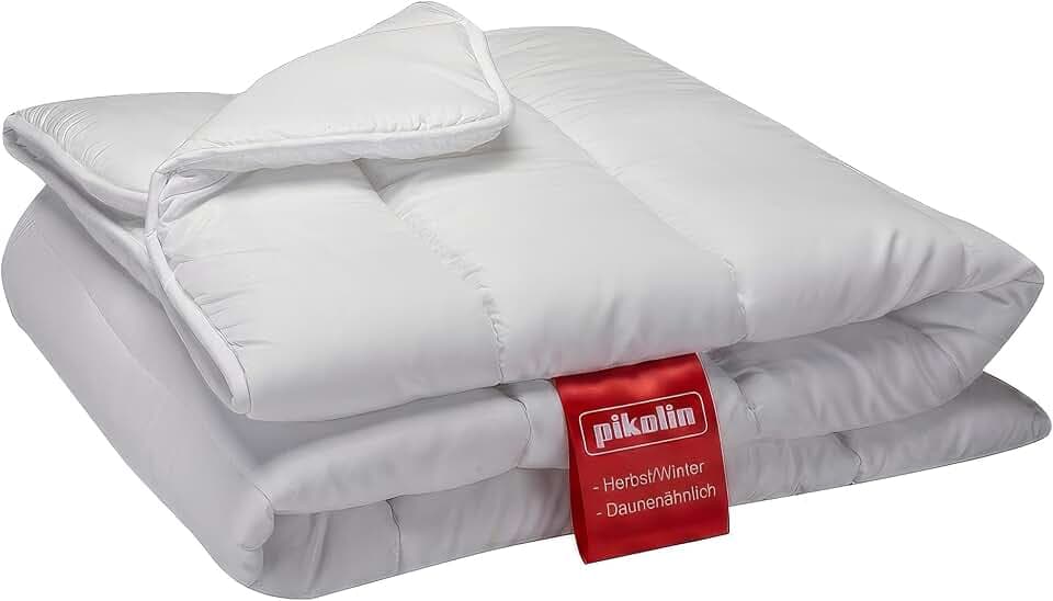 PIKOLIN Bettdecke 135 x 200 cm. Winter-Steppdecke mit 300g Ecolofil Daunen-Touch Faser, Warm und Atmungsaktiv, Hochwertige Schlafdecke, Hypoallergen