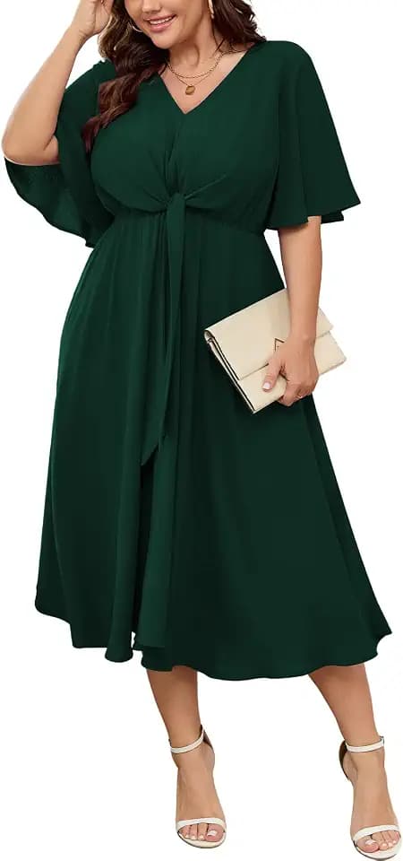 SCOMCHIC Women Plus Size Midi Dresses for Wedding Guest