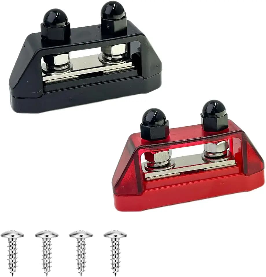 2-Pack 5/16" M8 Dual Stud Bus Bar 12-48V Distribution Block