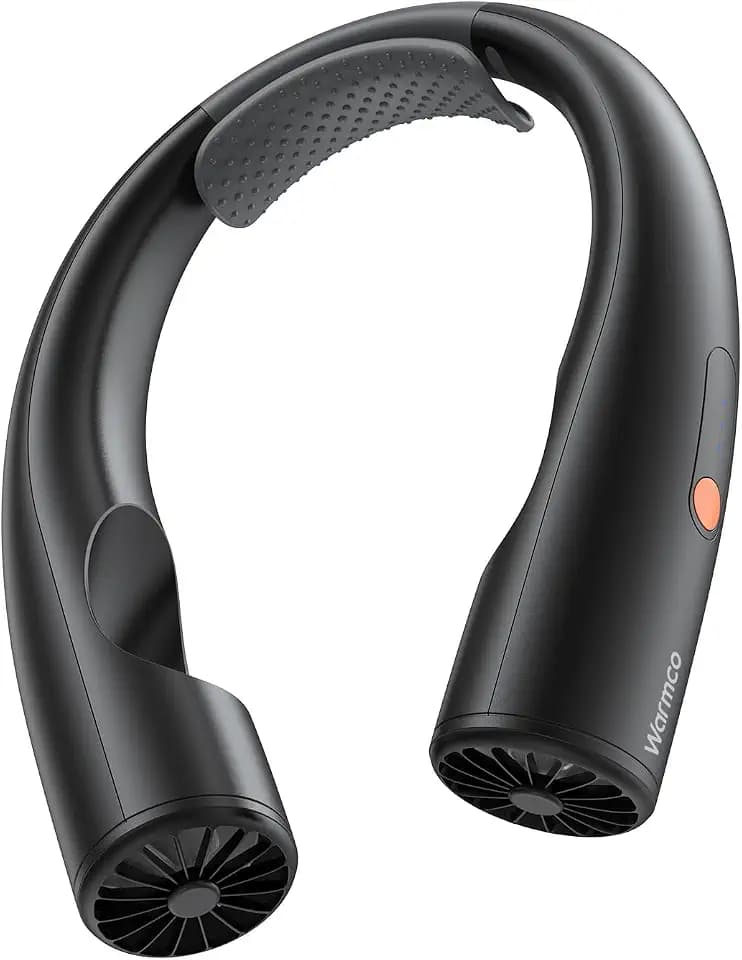 Warmco N3 Tragbarer Hals-Ventilator, 5200 mAh, wiederaufladbar, persönlicher Ventilator für Reisen