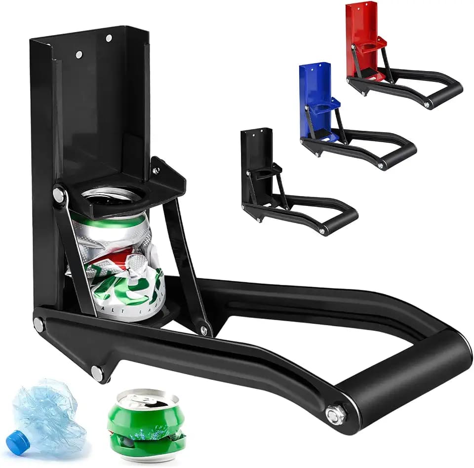 GYE 16 oz Heavy-Duty Wall-Mounted Aluminum Can Crusher for Recycling, Black