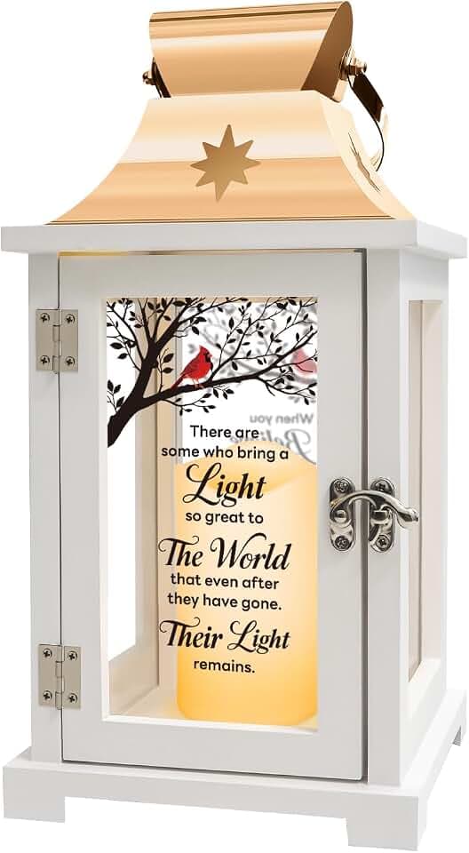 Memorial Lantern - Thoughtful Bereavement Gift for Loss of Loved One, Sympathy and Remembrance for Mother Father - Funeral Gift - There're Some Who Bring a Light