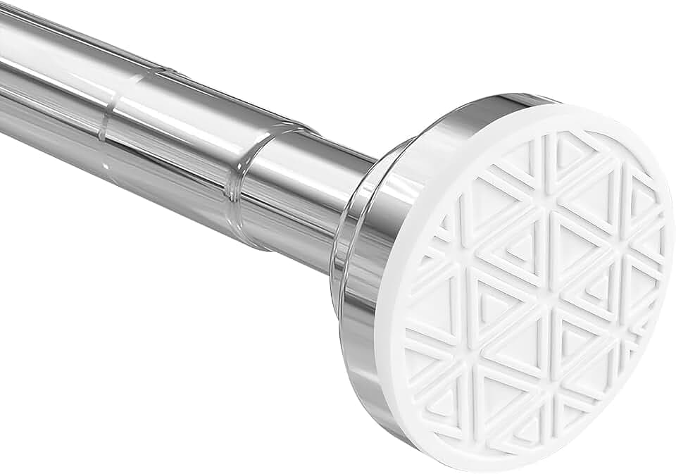 Teleskopstange Siler Duschvorhangstange ohne Bohren aus Edelstahl ausziehbare Kleiderstange durch Drehen verstellbar, sicherer Halt für Dusche und Badewanne (Silber, 50-130cm)