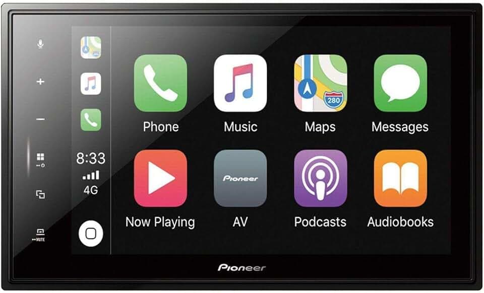 Pioneer SPH-EVO82DAB-208 Mediacenter für Peugeot 208/2008 – 8-Zoll Touchscreen, 1,5A Quick-Charging USB, Apple CarPlay, Android Auto, DAB/DAB+, Bluetooth