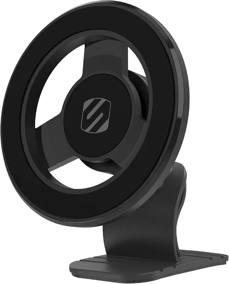 Scosche MagSafe Car Mount, Magnetic Dashboard Phone Holder for Car with 3M Adhesive Base, Strong Magnet Hold, 360° Rotatable Cell Phone Car Mount for iPhone 17/16/15/14/13/12, Includes Magnetic Ring
