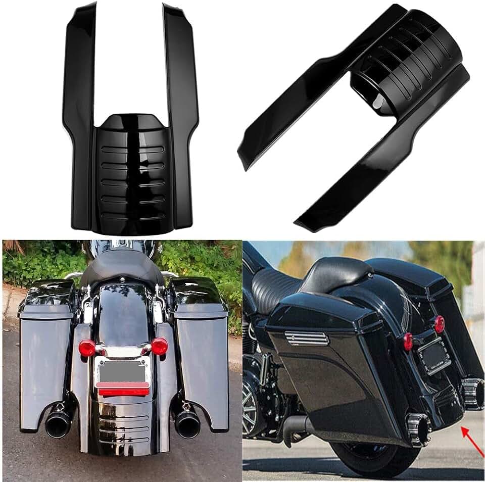 Motorcycle Vivid Black 9" Rear Fender Extension Stretched Kit Filler for Harley Touring Road King Street Glide 1996-2008