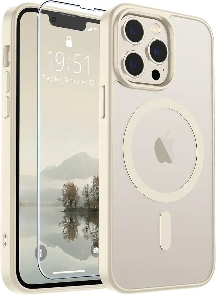 SUPFINE Magnetic for iPhone 13 Pro Max Case Antique White