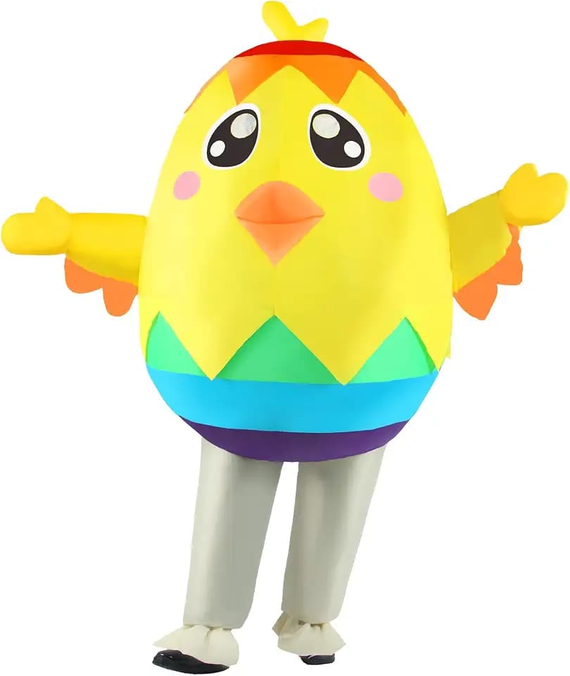 Easter Inflatable Chicken Costume Adult Blow-up Egg Chick Men Women Fancy Dress Outfit for Party Holiday Full Body