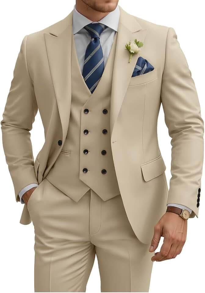 Herrenanzug, 3-teilig, schmale Passform, Anzüge für Herren, zweireihig, für Hochzeit, Abschlussball, Smoking für formelle Business-Dinner