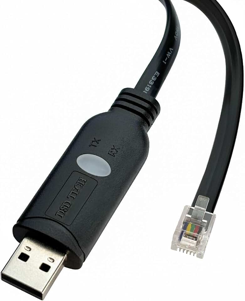 DSD TECH SH-RJ12B USB auf RJ12 RJ11 6P4C RS232 Serielles Kabel(Schwarz)