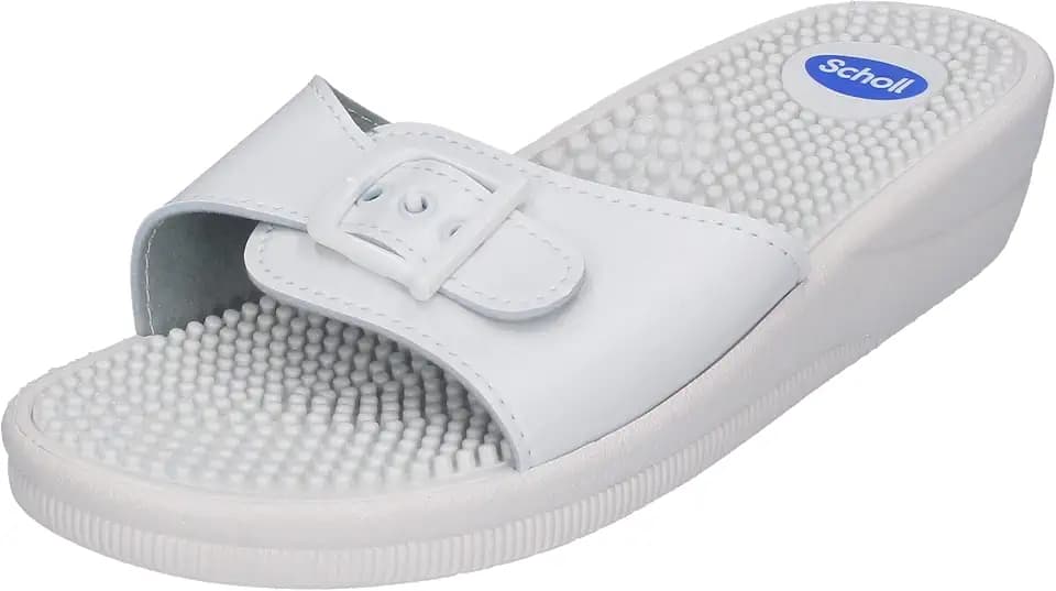 Scholl New Massage, Sandali Donna, Bianco, 37 EU