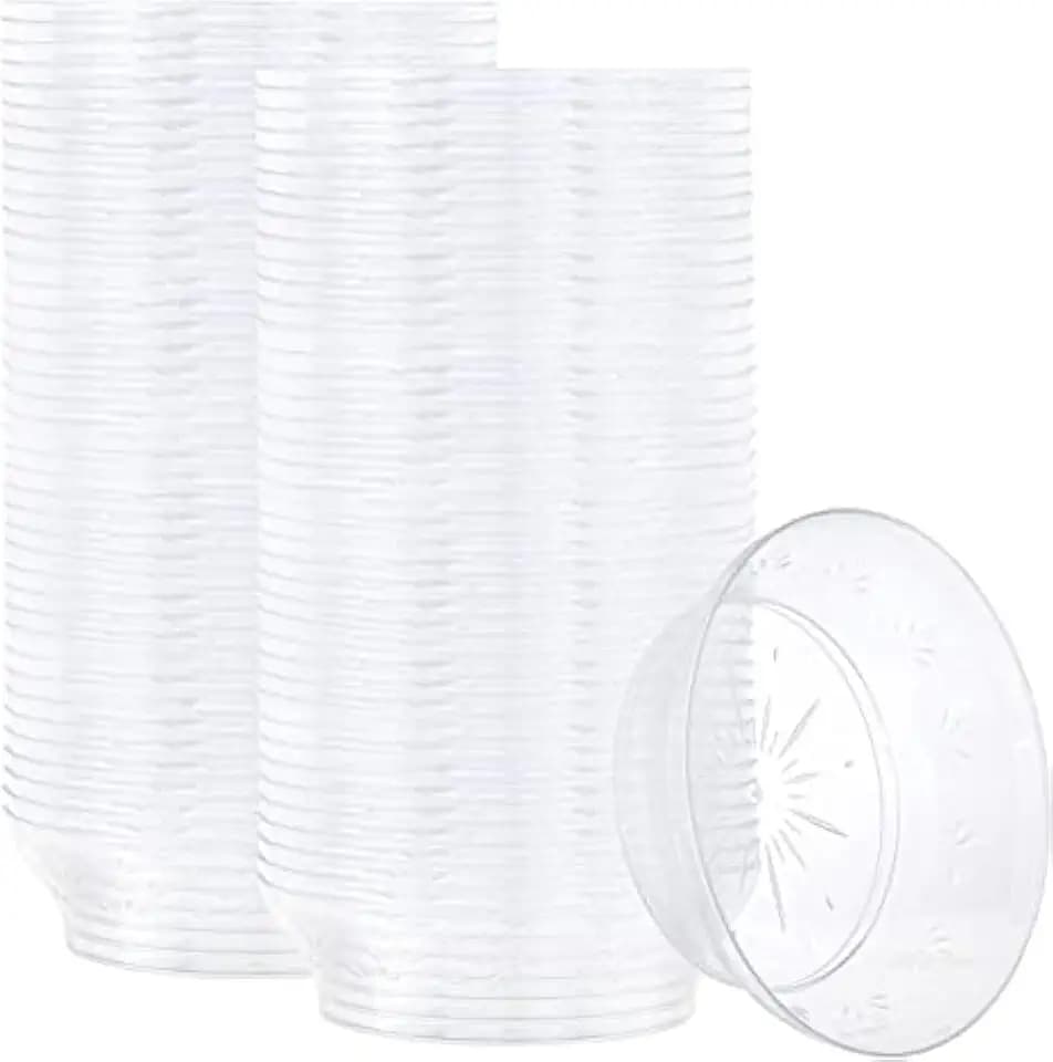 PLASTICPRO Premium Heavy Weight Crystal Clear Disposable Hard Plastic Plate (240, 10 Ounce Bowls)