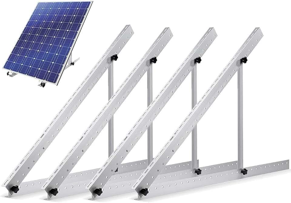 2 Paar Solarpanel Halterung 45 zoll, Universal Solarmodul Halterung Flachdach für Solarpanel 100W-600W mit eintsellbarem Neigungswinkel,Solarpanel Befestigung, eigbare Halterungen 1140MM