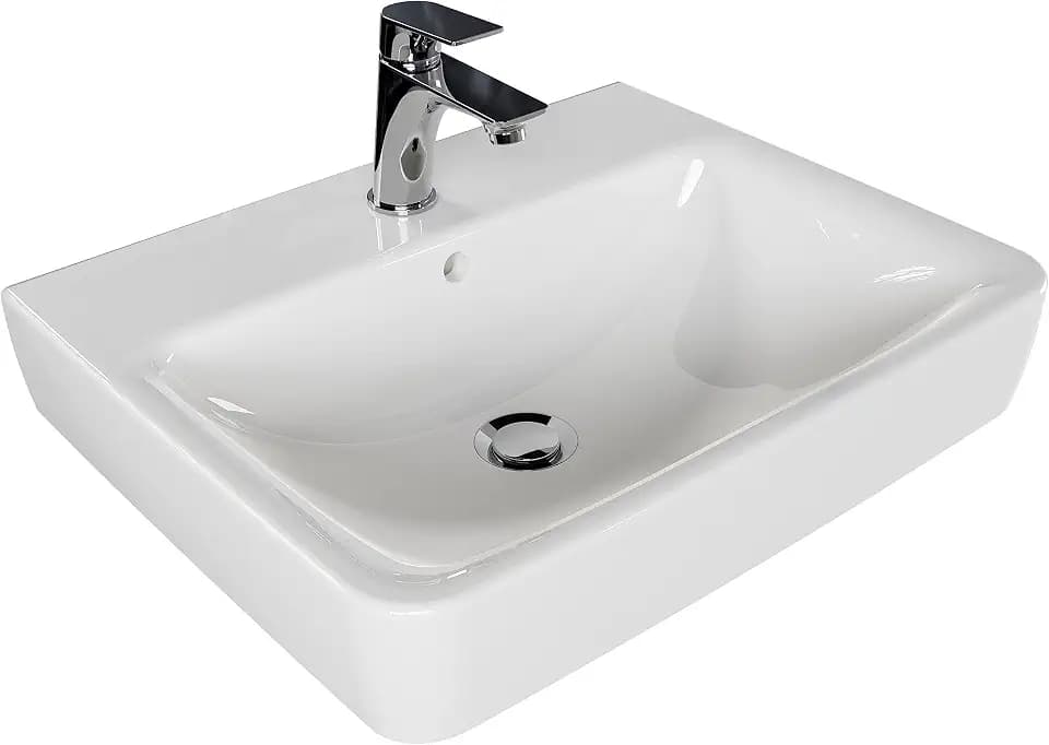 Pelipal Waschbecken aus Keramik Quickset 328 in Weiß, 55 cm breit | Keramik-Waschbecken