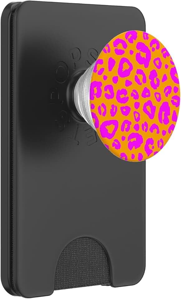 Geparden-Leopardenmuster Rosa Orange PopSockets PopWallet für MagSafe
