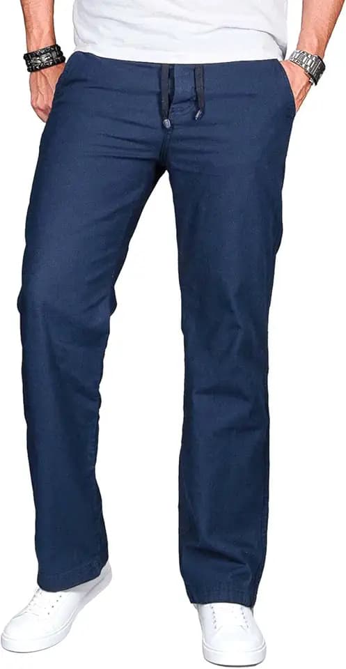 A. Salvarini Herren Hose leichte lockere Stoffhose Sommer Hose W29-W40 L30-L34 AS-034