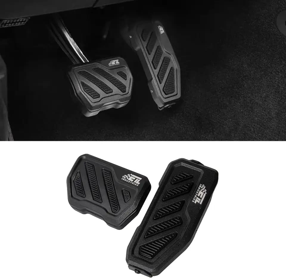 Anti-Slip Gas Brake Pedal Covers, Aluminum Foot Pedal Pads Kit for 2018-2025 Wrangler JL JLU 4XE Gladiator JT