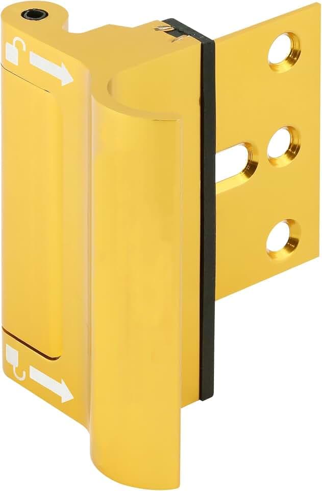 Prime-Line U 114706 New and Improved Door Reinforcement Lock with Integral Pull – Extra, High Security to Your Home and Prevent Unauthorized Entry – 3 in. Stop, Solid Brass, Polished (Single Pack)