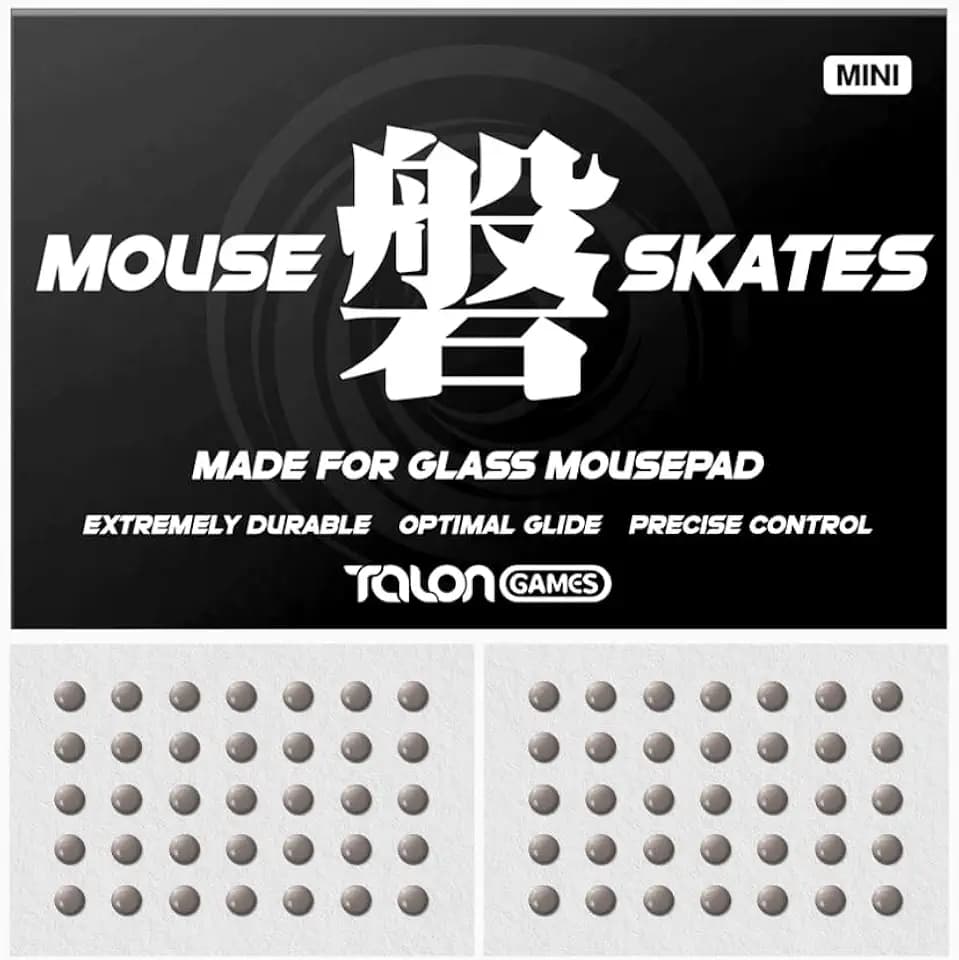 TALONGAMES Universal Mouse Skates 4mm for Glass Mouse Pads, Round Dots 70pcs, Medium-High Speed, High Durability, Low Noise, Curved Edge, Gaming Mouse Feet (磐Iwa Mini Series, Khaki)
