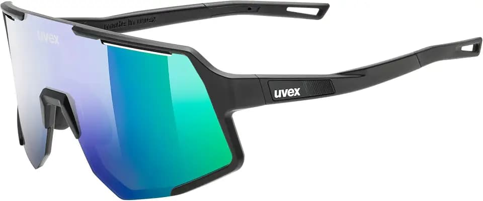Uvex sequenze Sportbrille, black matt/mir.green, one size