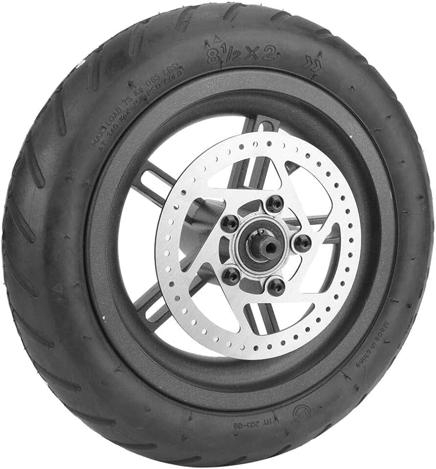 Electric Scooter Tire, Lightweight Rubber&Alloy Rear Wheel Tire Disc Brake Tyre Replacement Fit for for M365 Electric Scooter Car