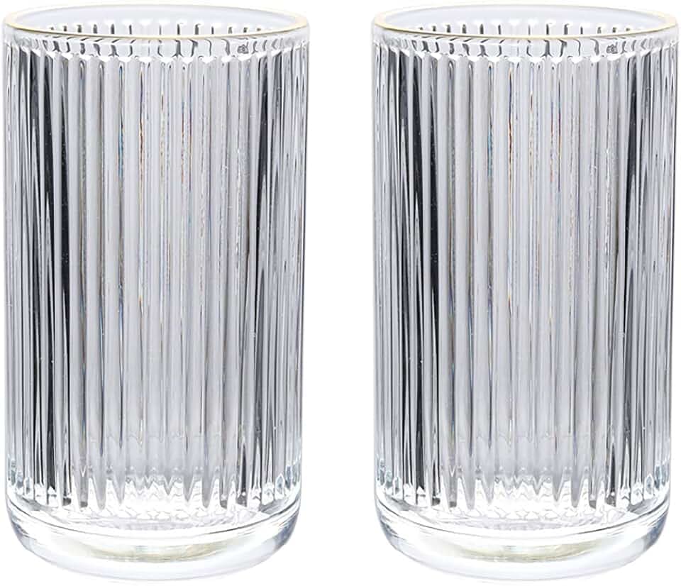 Gaolinci 2 Pcs Glass Tumbler Cup,Toothbrush Holder, Bathroom Cups, 13 oz