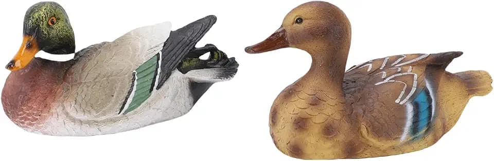 2 Stück Garten Teichente im Freien, Realistische Schwimmen Wilde Ente Dekoenten Teich und Garten Stockente Außen Teich Lockvogel Gartendekoration für Gartenteich Pool (#3)