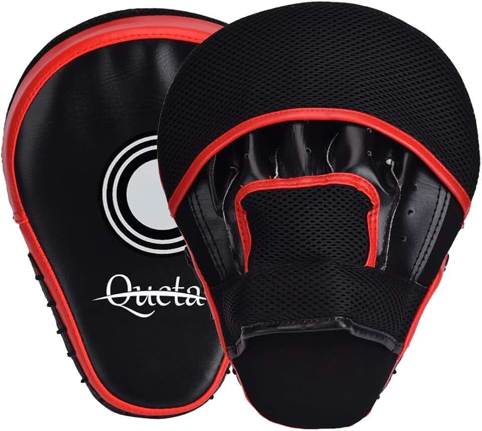 Queta Unisex – Erwachsene Pratzen Boxen Pads, rot, 25.5X 19 x 4.5 cm