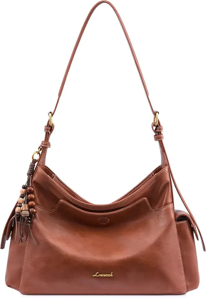 LOVEVOOK Hobo Purses for Women,Soft Faux Leather Crossbody Purse with Tassel Charms,Women's Shoulder Handbags for Daily