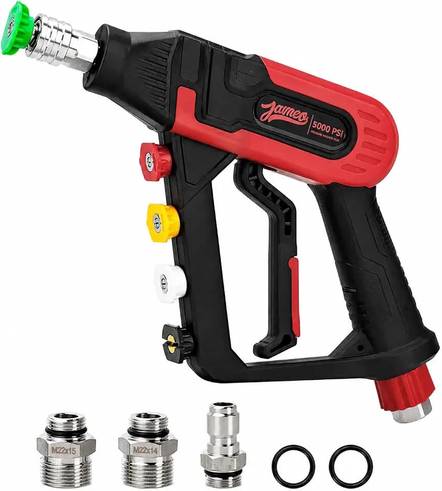 Short Pressure Washer Gun, 5000 PSI with 3/8" Quick Connect & 360° Swivel