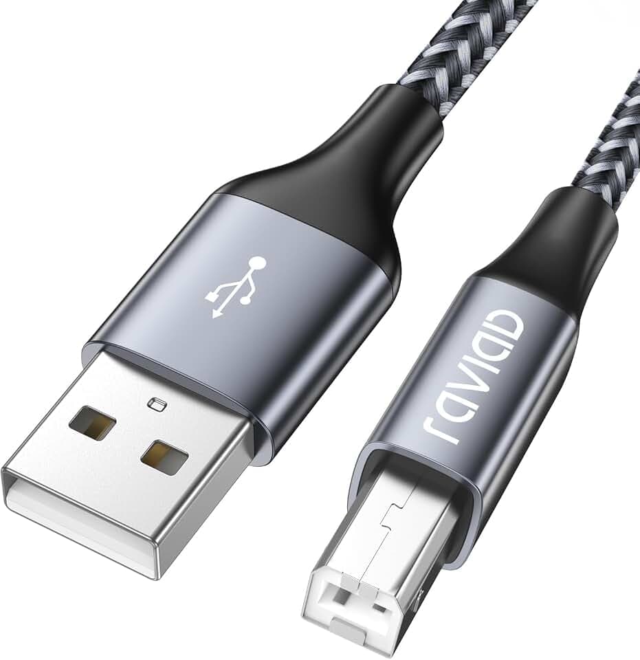 RAVIAD Druckerkabel, Scannerkabel [2M] USB A auf USB B Drucker Kabel Nylon