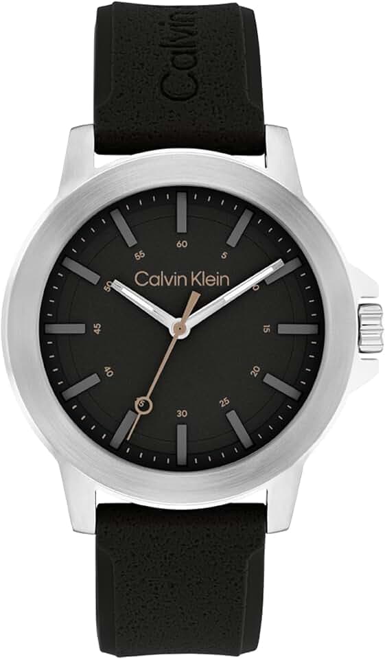 Calvin Klein Herren CK Reset Analoguhr mit blauem Lederarmband - 25200526