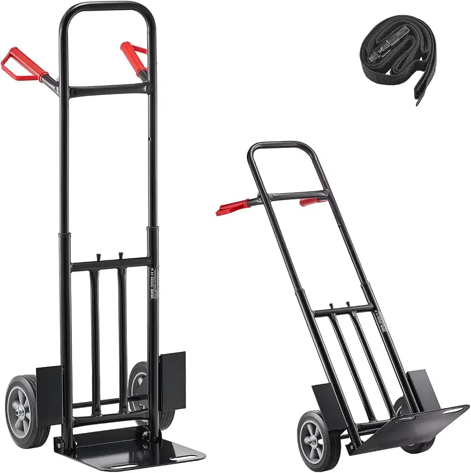 VEVOR Hand Truck, 600 lbs Load Capacity, Heavy-Duty Truck Dolly with Wheels