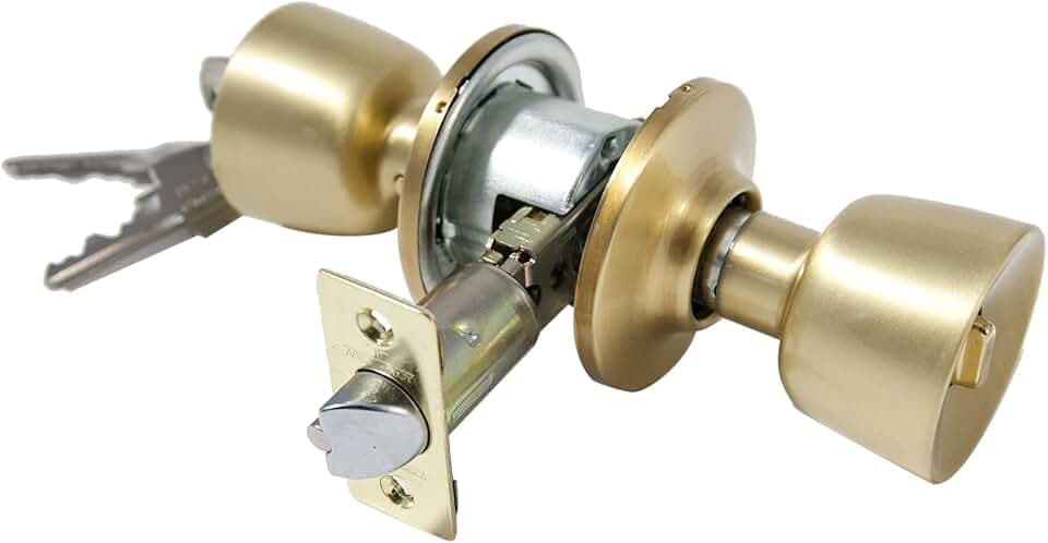 TESA 3500U0LM Türknauf-Set Tulipa, Messing matt, 2-teilig, Funktion 00, reversible Montage, für Renovierung und Neubau