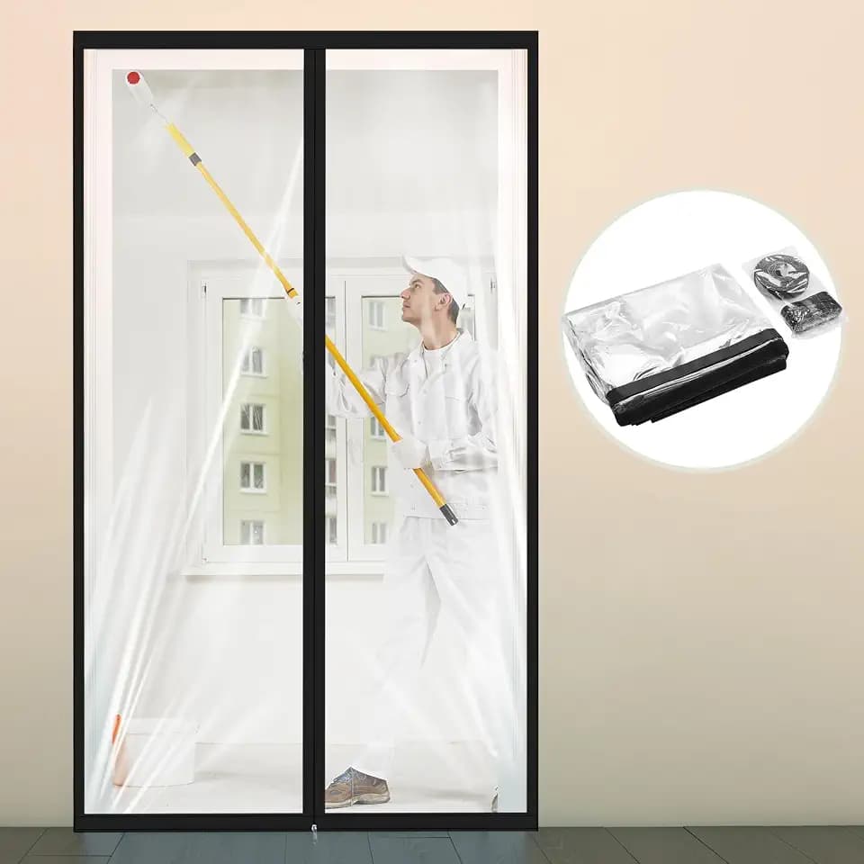 Amylove Zipper 38 x 83 Inch Dust Barrier Door 3 x 7 ft Construction Wall