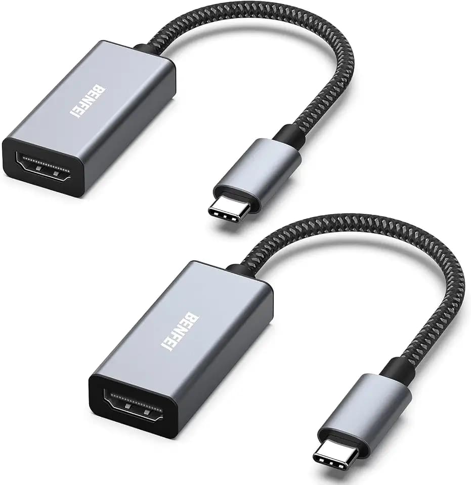 BENFEI 2 Pack USB C auf HDMI Adapter 4K@60Hz, USB Typ-C auf HDMI Adapter [Thunderbolt 3/4/5 kompatibel] mit iPhone 15 Pro/Max, MacBook Pro/Air 2023, iPad Pro, iMac, S23, XPS 17, Surface Book 3