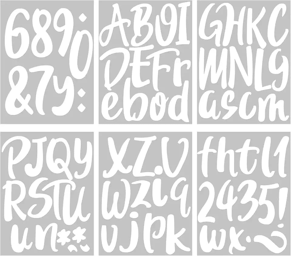 Outus 576 Pcs 8 Sheets Letters Stickers Vinyl, White, 6 Inch