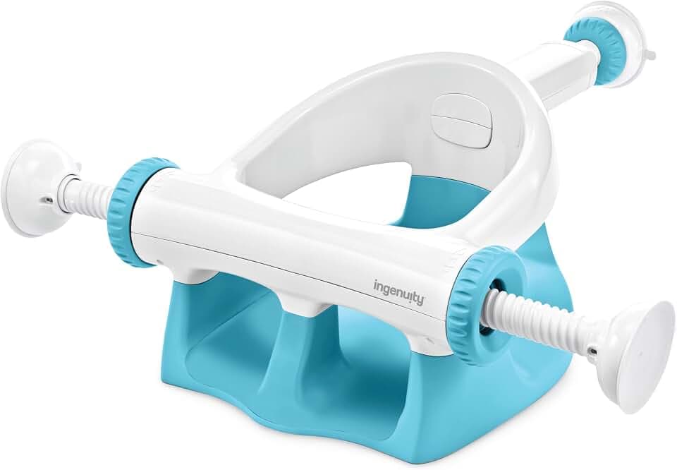 Summer by Ingenuity My Badesitz zum Sit-Up Babybaden, sichere Saugnäpfe, Rückenlehne für unterstütztes Sitzen, einfache Einrichtung & Aufbewahrung, Aquamarin